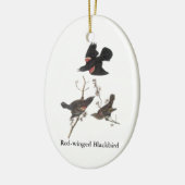 Rotgeflügelte Amsel, John Audubon Keramikornament (Links)