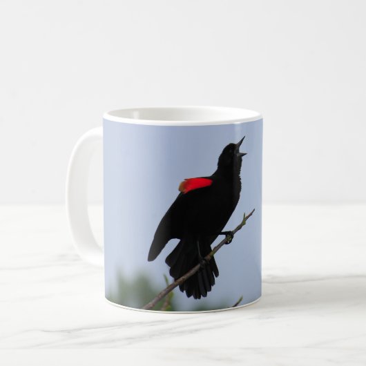 Rotgeflügelte Amsel Kaffeetasse (Vorderseite Links)