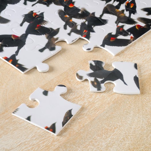 Rotgeflügelte Amsel Murmuration Puzzlespiel Puzzle (Seite)