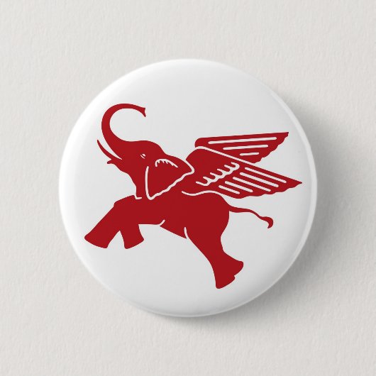 Rotgeflügelter Elefant Button (Vorderseite)