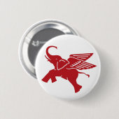 Rotgeflügelter Elefant Button (Vorne & Hinten)