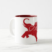 Rotgeflügelter Elefant Zweifarbige Tasse (Vorderseite Links)
