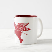 Rotgeflügelter Elefant Zweifarbige Tasse (VorderseiteRechts)