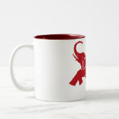 Rotgeflügelter Elefant Zweifarbige Tasse (Links)