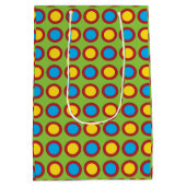 Rotgelbe blaue Kreise Mittlere Geschenktüte (Rückseite)