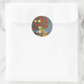 Rotgelbe Blüten, Vase Sticker am Muttertag (Tasche)