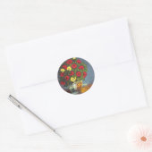 Rotgelbe Blüten, Vase Sticker am Muttertag (Umschlag)