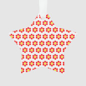 Rotgelbe Punkte florale Acrylschmuck Ornament (Vorderseite)