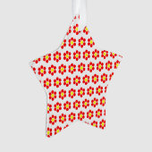 Rotgelbe Punkte florale Acrylschmuck Ornament (Vorderseite)