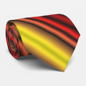 Rotgelbe Streifen Muster Krawatte (Gerollt)