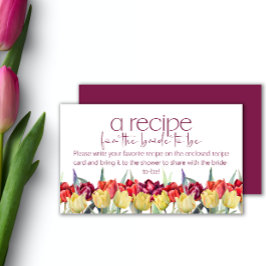 Rotgelbe Tulpen Rezept für die Braut Begleitkarte