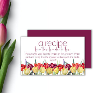 Rotgelbe Tulpen Rezept für die Braut Begleitkarte