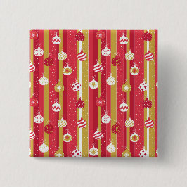 Rotgelbe Weihnachtsbaumschmuck Button