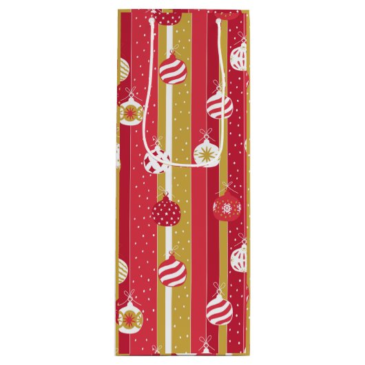 Rotgelbe Weihnachtsbaumschmuck Geschenktüte Für Weinflaschen (Vorderseite)