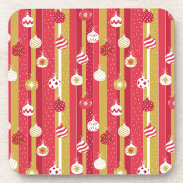 Rotgelbe Weihnachtsbaumschmuck Getränkeuntersetzer