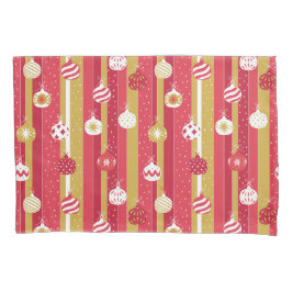 Rotgelbe Weihnachtsbaumschmuck Kissenbezug