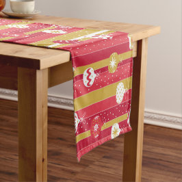 Rotgelbe Weihnachtsbaumschmuck Kurzer Tischläufer