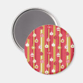 Rotgelbe Weihnachtsbaumschmuck Magnet (Vorderseite/Rückseite)