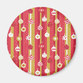 Rotgelbe Weihnachtsbaumschmuck Magnet (Vorne)