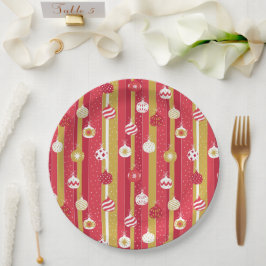 Rotgelbe Weihnachtsbaumschmuck Pappteller