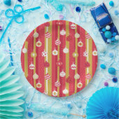 Rotgelbe Weihnachtsbaumschmuck Pappteller (Party)