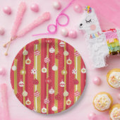 Rotgelbe Weihnachtsbaumschmuck Pappteller (Party)