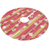 Rotgelbe Weihnachtsbaumschmuck Polyester Weihnachtsbaumdecke (Schrägansicht)