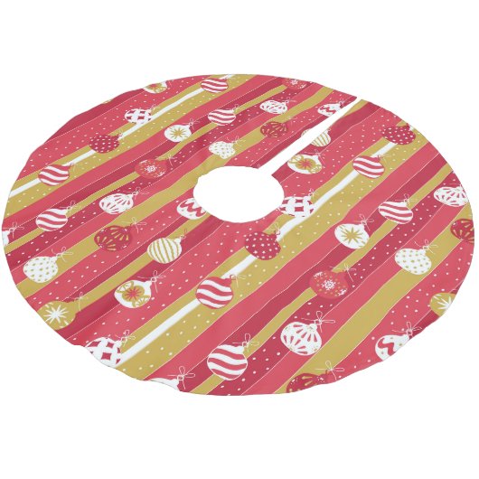 Rotgelbe Weihnachtsbaumschmuck Polyester Weihnachtsbaumdecke (Schrägansicht)