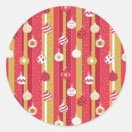 Rotgelbe Weihnachtsbaumschmuck Runder Aufkleber