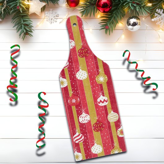 Rotgelbe Weihnachtsbaumschmuck Schneidebrett