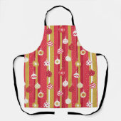 Rotgelbe Weihnachtsbaumschmuck Schürze (Vorderseite)