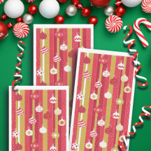 Rotgelbe Weihnachtsbaumschmuck