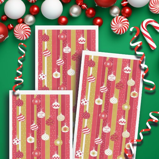 Rotgelbe Weihnachtsbaumschmuck Serviette