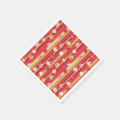 Rotgelbe Weihnachtsbaumschmuck Serviette (Ecke)