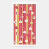 Rotgelbe Weihnachtsbaumschmuck Serviette (Vorderseite)