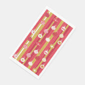 Rotgelbe Weihnachtsbaumschmuck Serviette (Ecke)