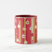 Rotgelbe Weihnachtsbaumschmuck Tasse (Zentrum)