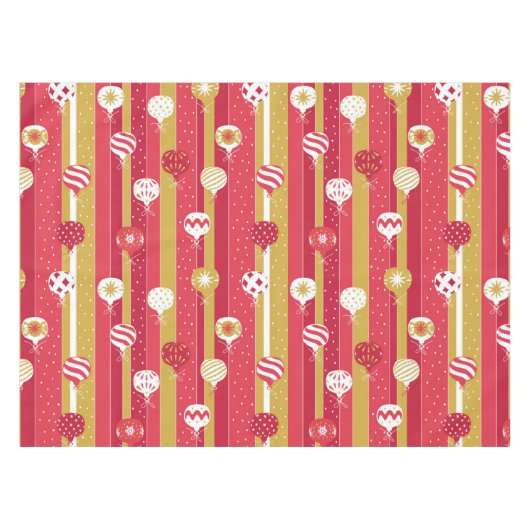 Rotgelbe Weihnachtsbaumschmuck Tischdecke (Vorderseite (Horizontal))