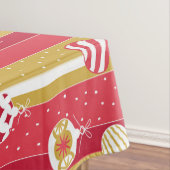 Rotgelbe Weihnachtsbaumschmuck Tischdecke (Beispiel)