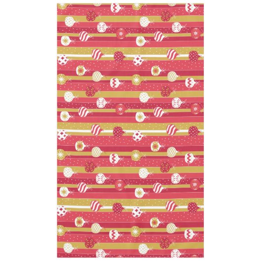 Rotgelbe Weihnachtsbaumschmuck Tischdecke (Vorderseite)