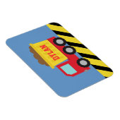 Rotgelber LKW Kids Personalisiert Magnet (Rechte Seite)