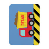 Rotgelber LKW Kids Personalisiert Magnet (Vertikal)