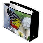 Rotgelber Schmetterling Gestalt Jezebel Große Geschenktüte (Vorderseite Schrägansicht)