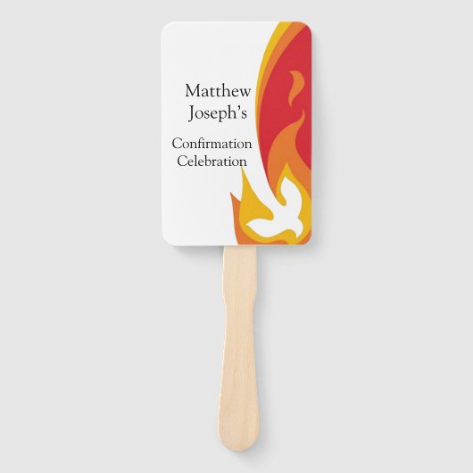 Rotgelbes Feuer- und Taubenbestätigung bestellbar Fächer (Vorderseite)