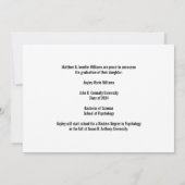 Rotgelbes GraduiertenFoto Moderner Abschluss Ankündigung (Rückseite)