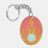 Rotgelborange Akryline ~ Schlüsselanhänger (Vorderseite links)