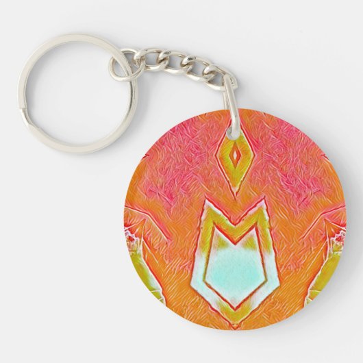 Rotgelborange Akryline ~ Schlüsselanhänger (Vorderseite)