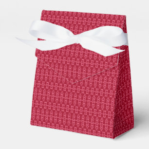 Rotgeometrische Ornamenmuster-Retro Geschenkschachtel