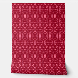 Rotgeometrische Ornamenmuster-Retro Tapete
