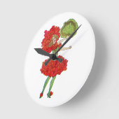 Rotgeranuhr-Blume Runde Wanduhr (Winkel)